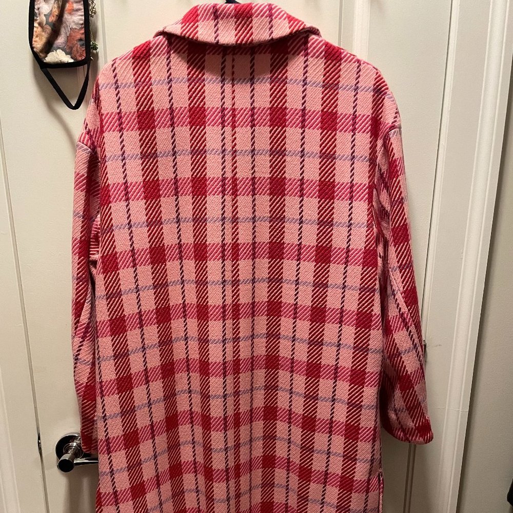 TOPSHOP Suzy Check Plaid Pink Side Split Jacket - Picture 6 of 10